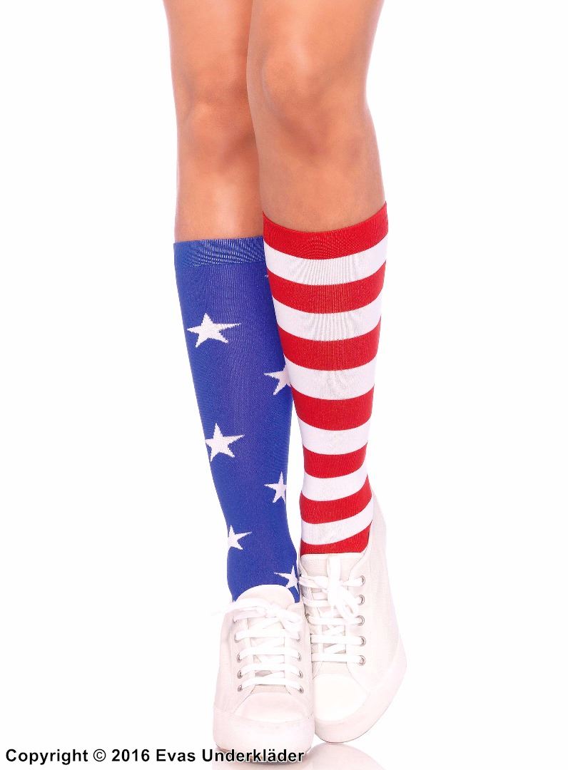 Knee socks, american flag